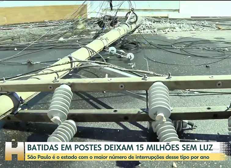 Batida de poste matério jornal hoje